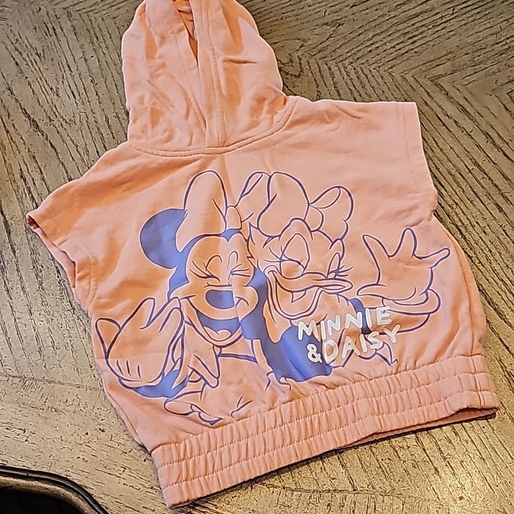 Girl Minnie and Daisy's sleeveless Hooded sweater size 3/4T H&M